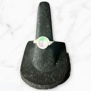 Wire Wrapped Watermelon Selenite Ring